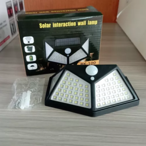 LAMPARA SOLAR LED 4 CELDAS 100LED CON SENSOR – RECARGABLE