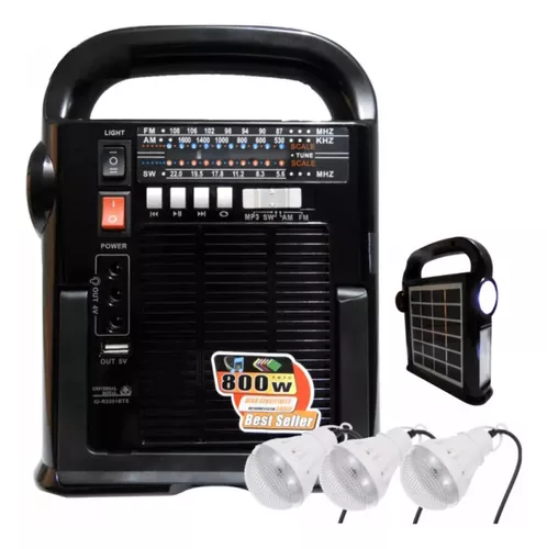 Kit Panel Solar Multifuncion Tdo En 1 Radio + Linterna + Usb - Image 2