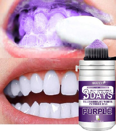 Polvo blanqueador dental BHATCYK en color morado - Limpieza profunda y aliento fresco