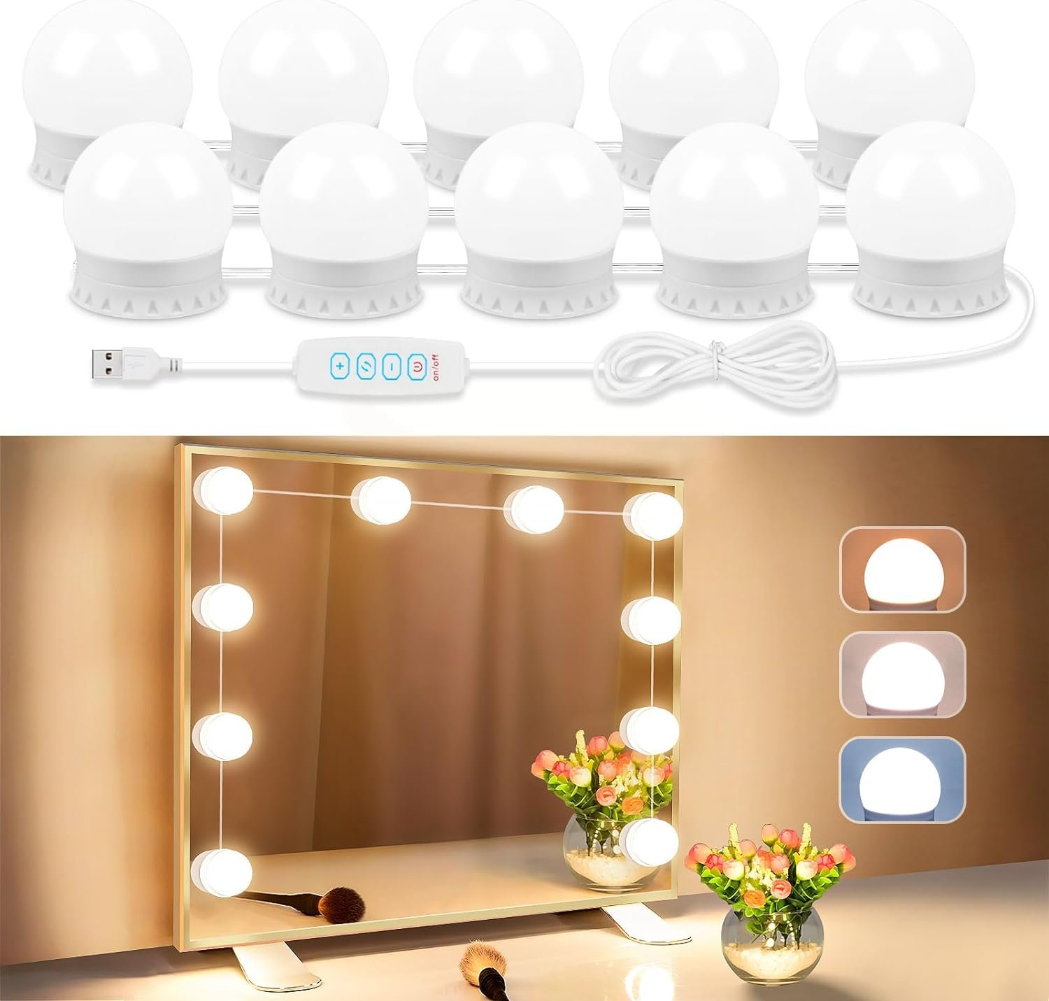 Luz Led Espejo Usb Kit 10 Bombillos - Image 3