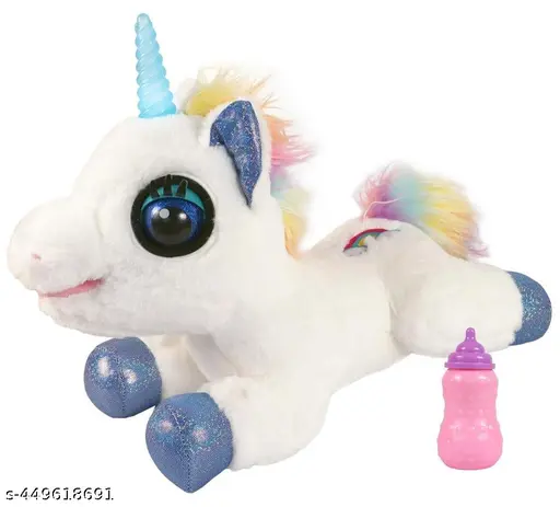 UNICORNIO DE PELUCHE MUSICAL ILUMINADO QUE BRILLA Y CANTA, JUGUETE DECORATIVO PARA CUMPLEAÑOS, NAVIDAD, DÍA DEL NIÑO - Image 5